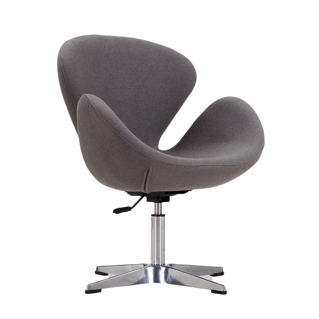 Raspberry Upholstered Swivel Lounge Chair in Weathered Grey