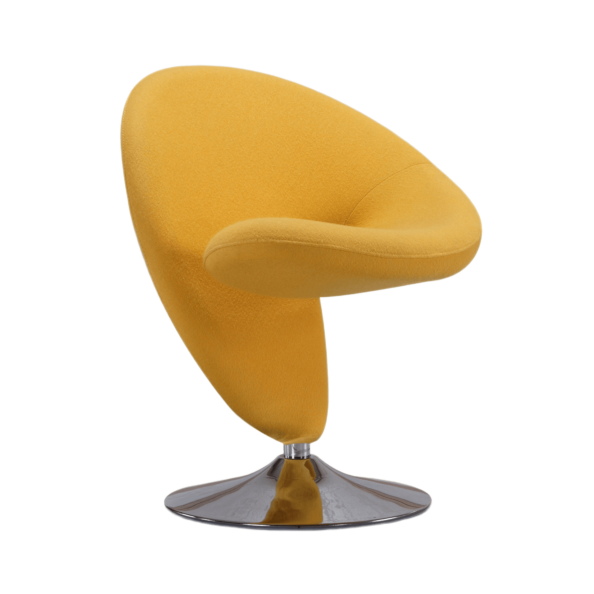Curl Wool Blend Swivel Lounge Chair in Yellow