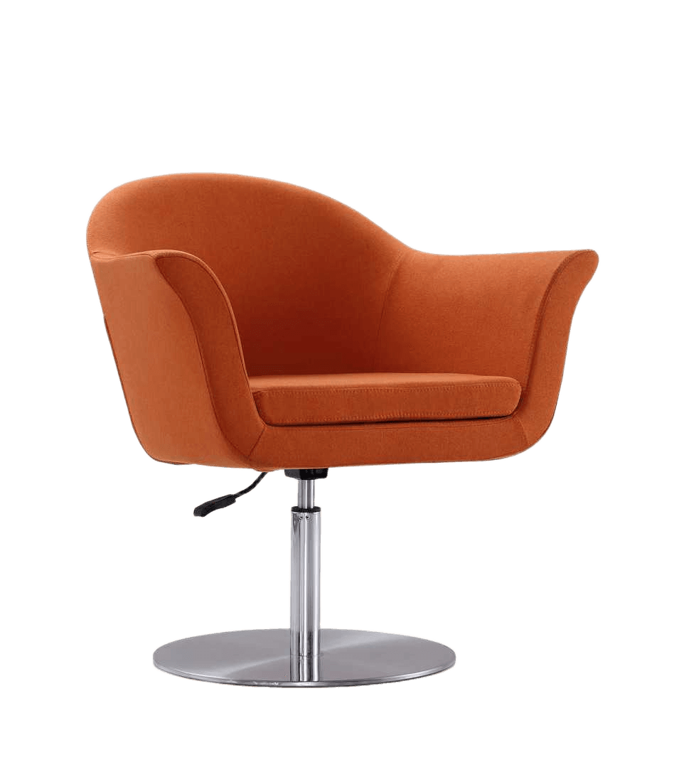 Voyager Woven Blend Swivel Lounge Chair in Orange