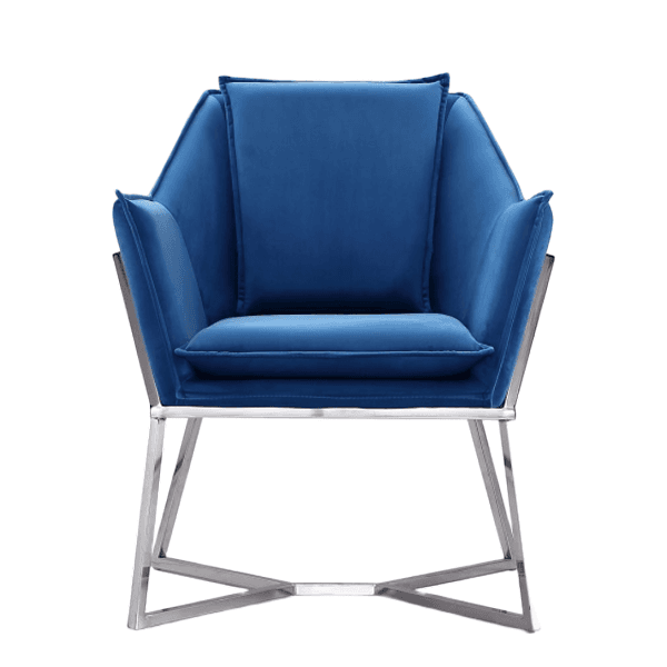 Origami Velvet Armchair in Blue