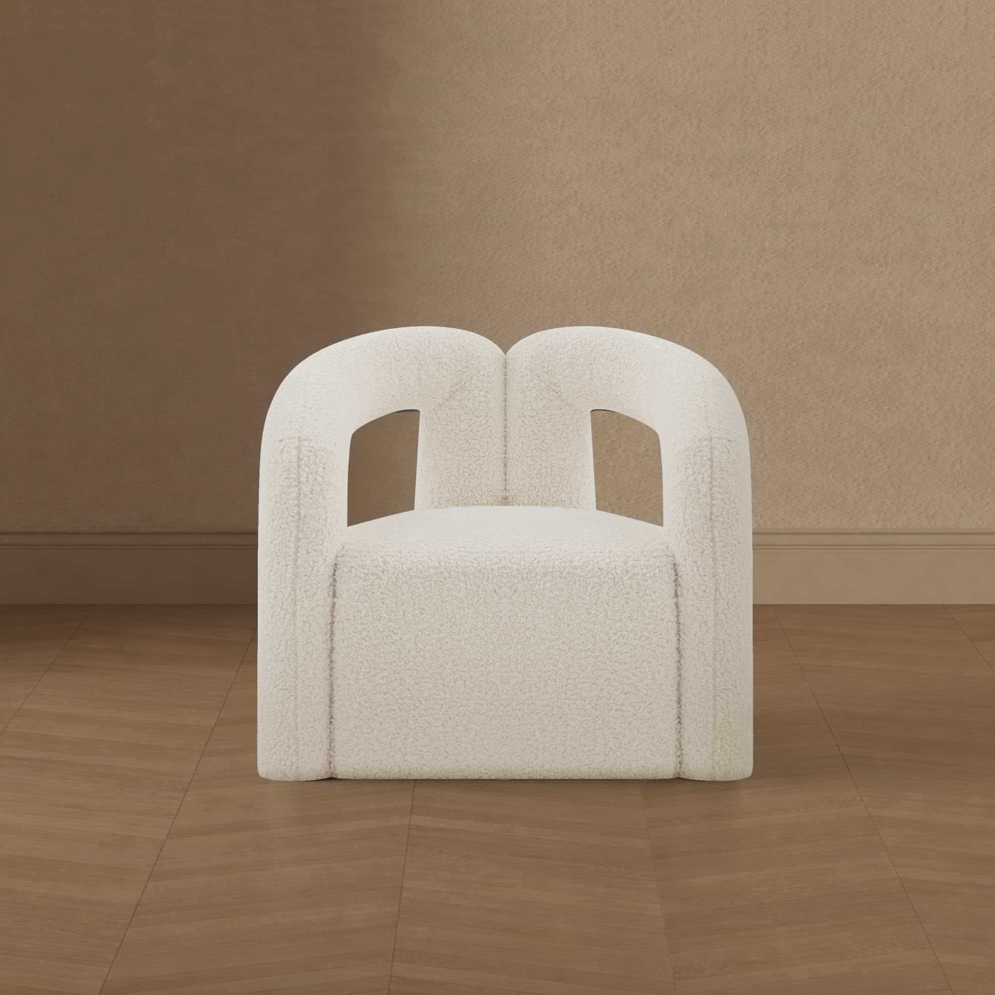 Darian Boucle Armchair in White