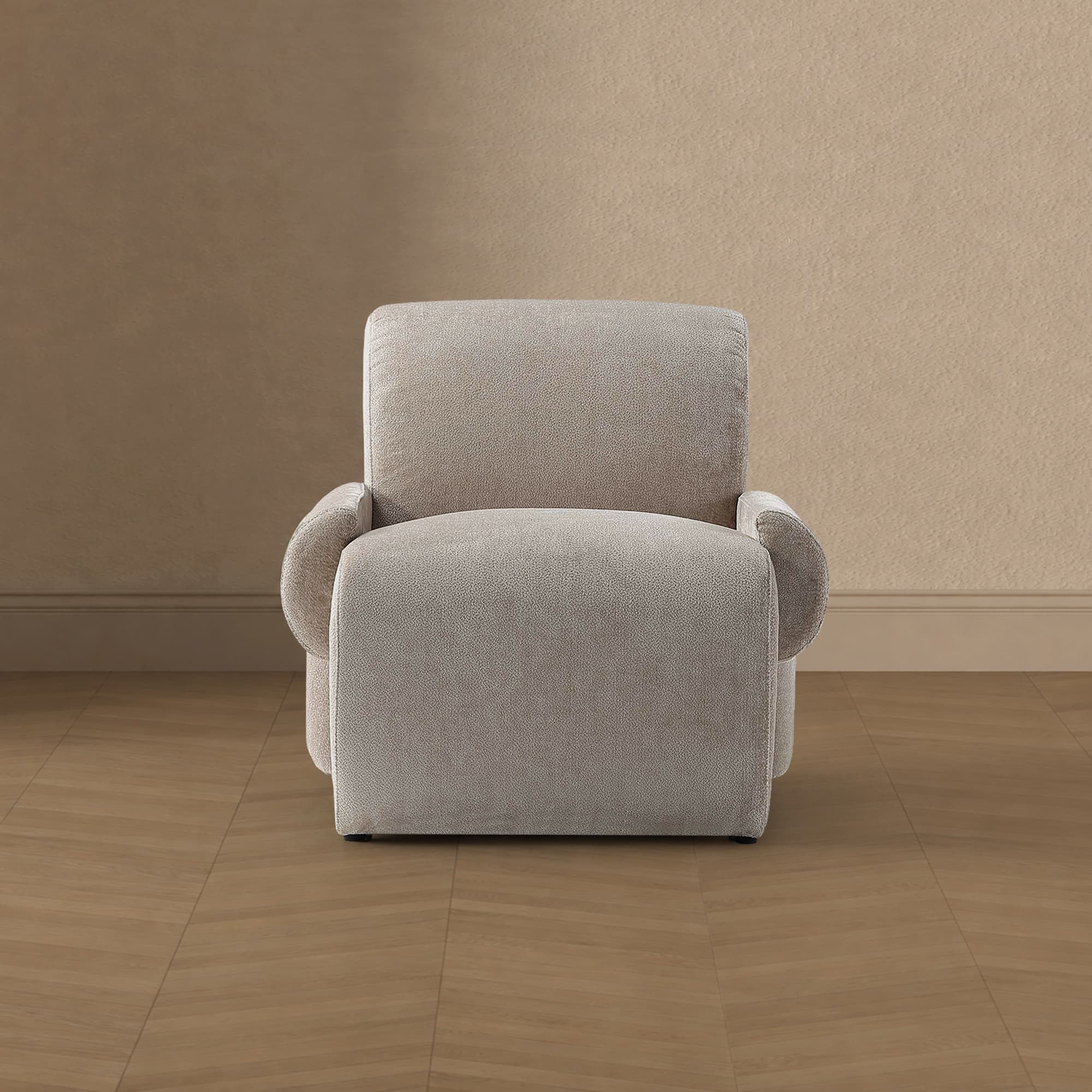Verandah Chenille Lounge Chair in Beige