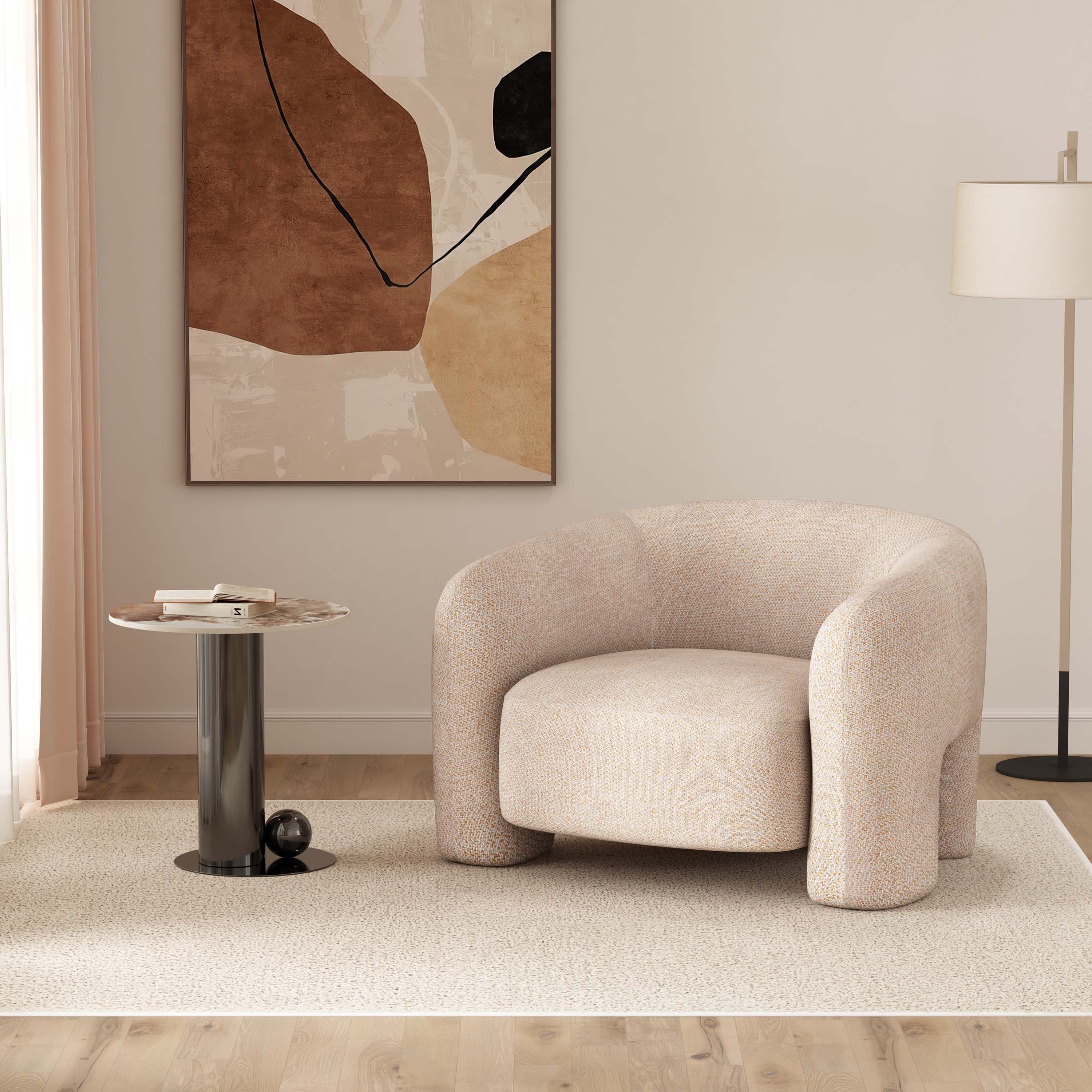 Sylvia Tweed Lounge Chair in Gold Dust