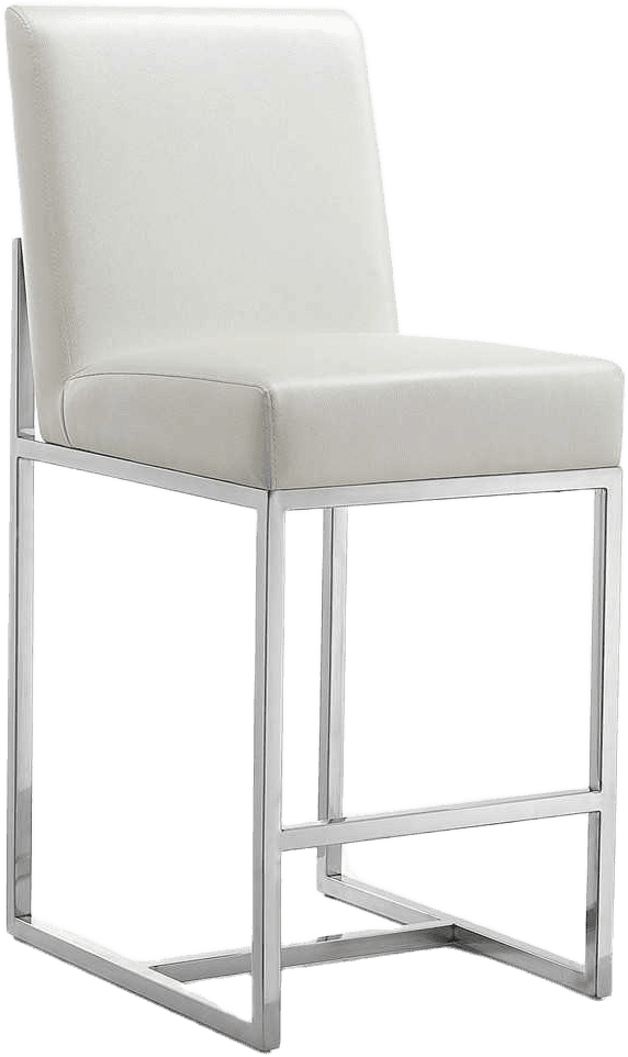Element Metal Upholstered Counter Stool in Pearl White