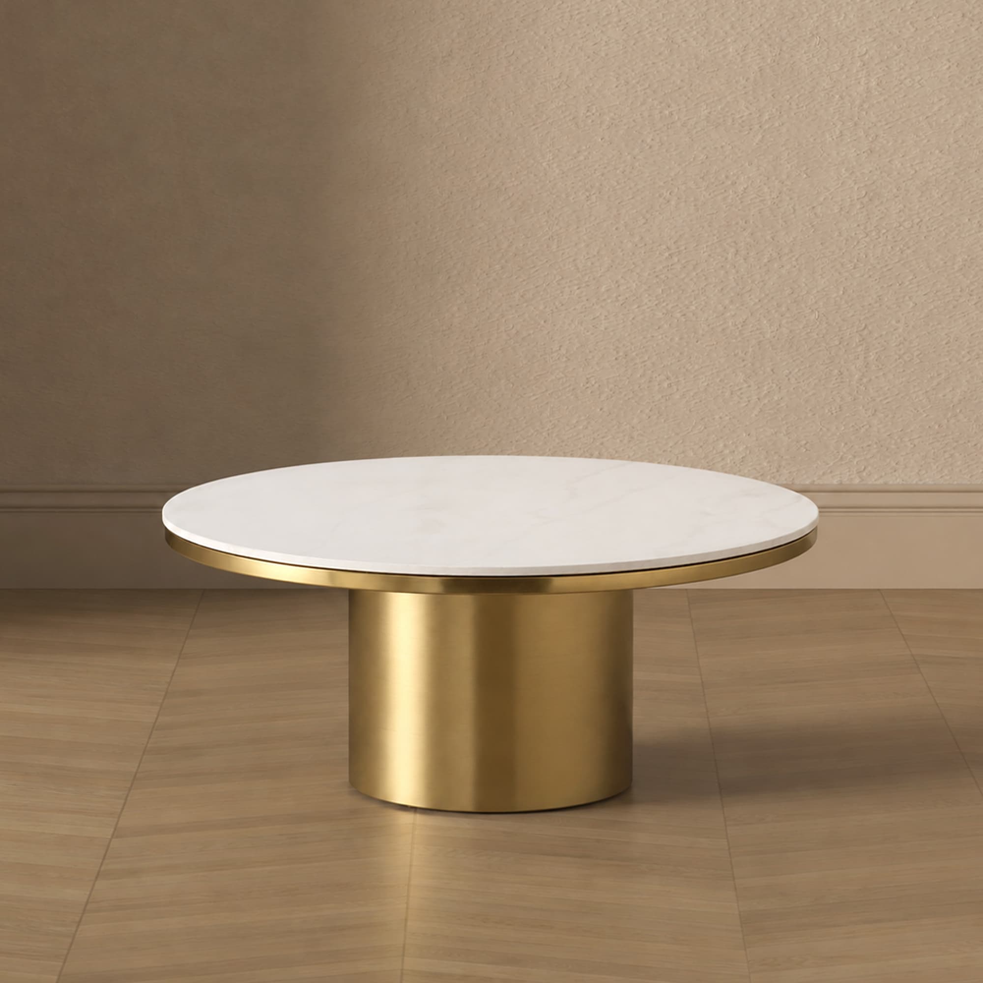 Glenn Sintered Stone Top Coffee Table in Gold