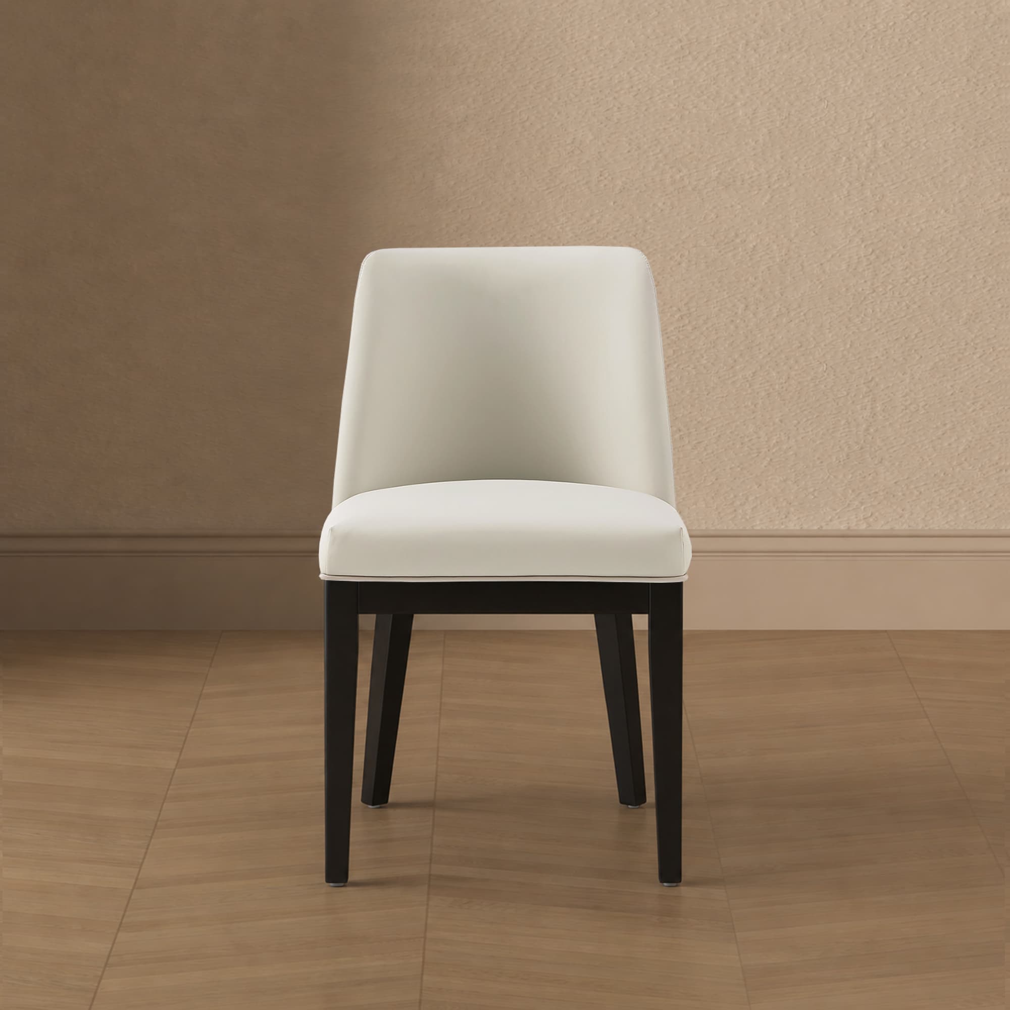 Gansevoort Wood Vegan Leather Dining Chair in Ivory - Set of 2