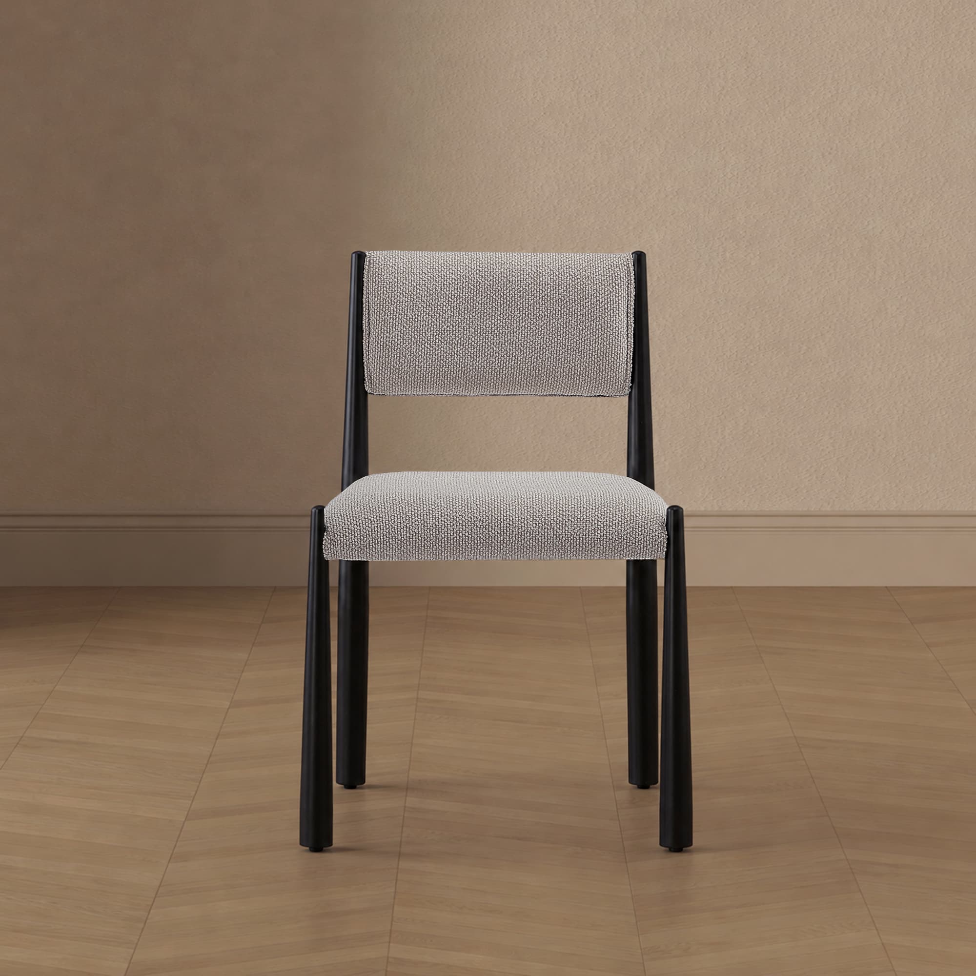 Lennor Metal Boucle Side Chair in Champagne - Set of 2