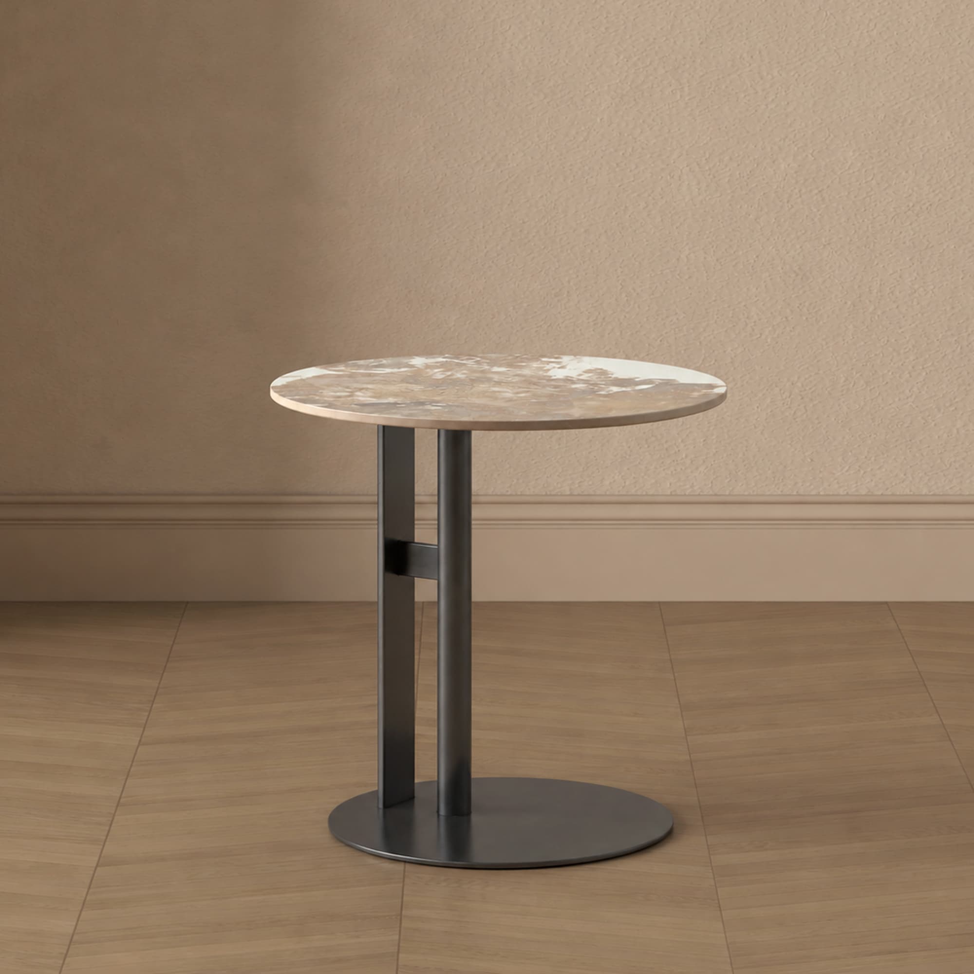 Alondra Sintered Stone Top End Table in Black