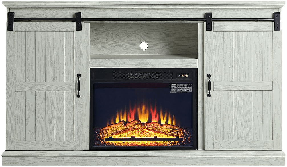 Fireplace and Myrtle 2-Piece Electric Fireplace in BlackCream Oak