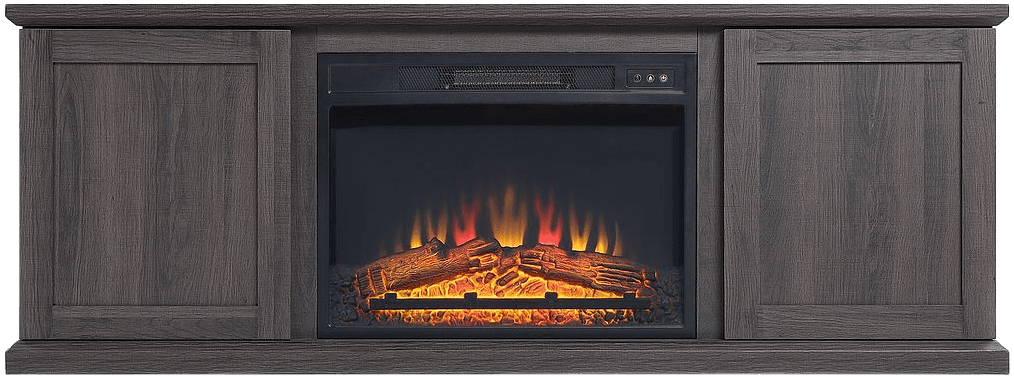 Fireplace and Franklin 2-Piece Electric Fireplace in BlackBrown