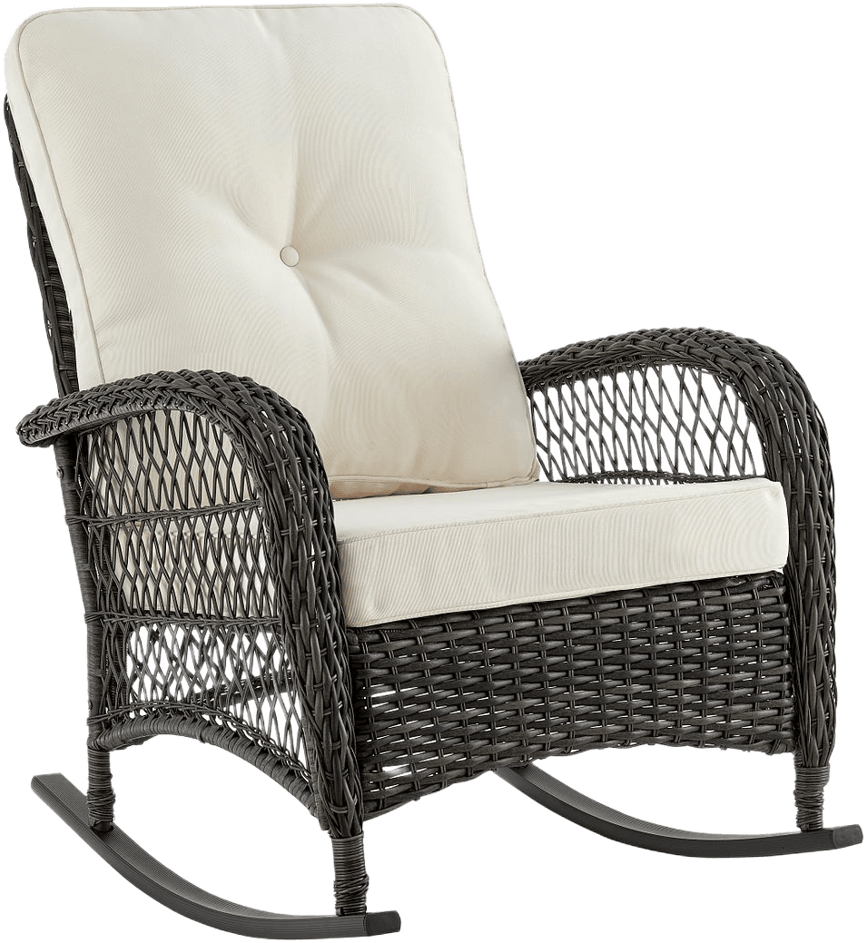 Fruttuo Upholstered Rocking Chair in Cream and Black