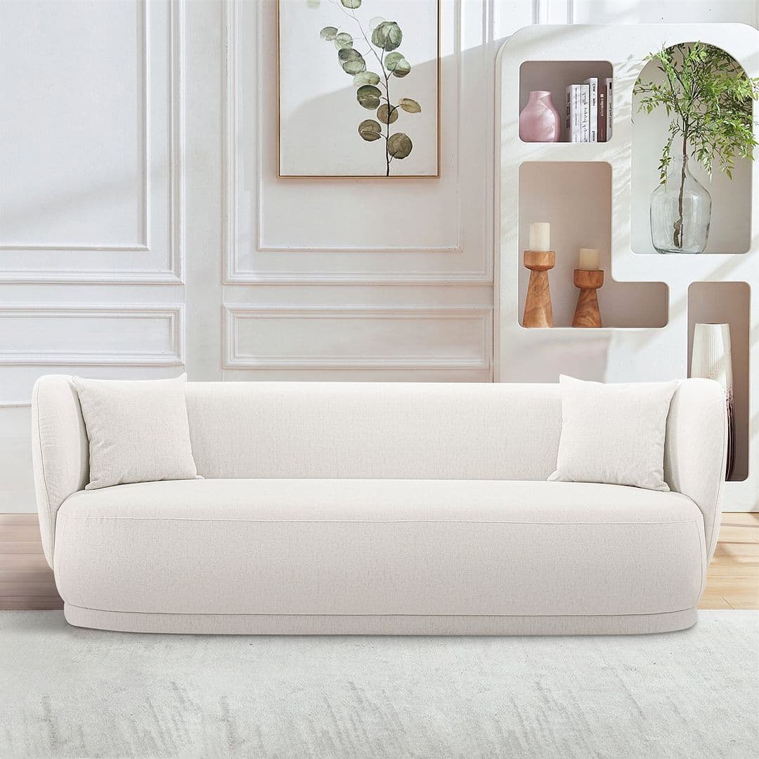 Siri 93" Upholstered Sofa in Cream