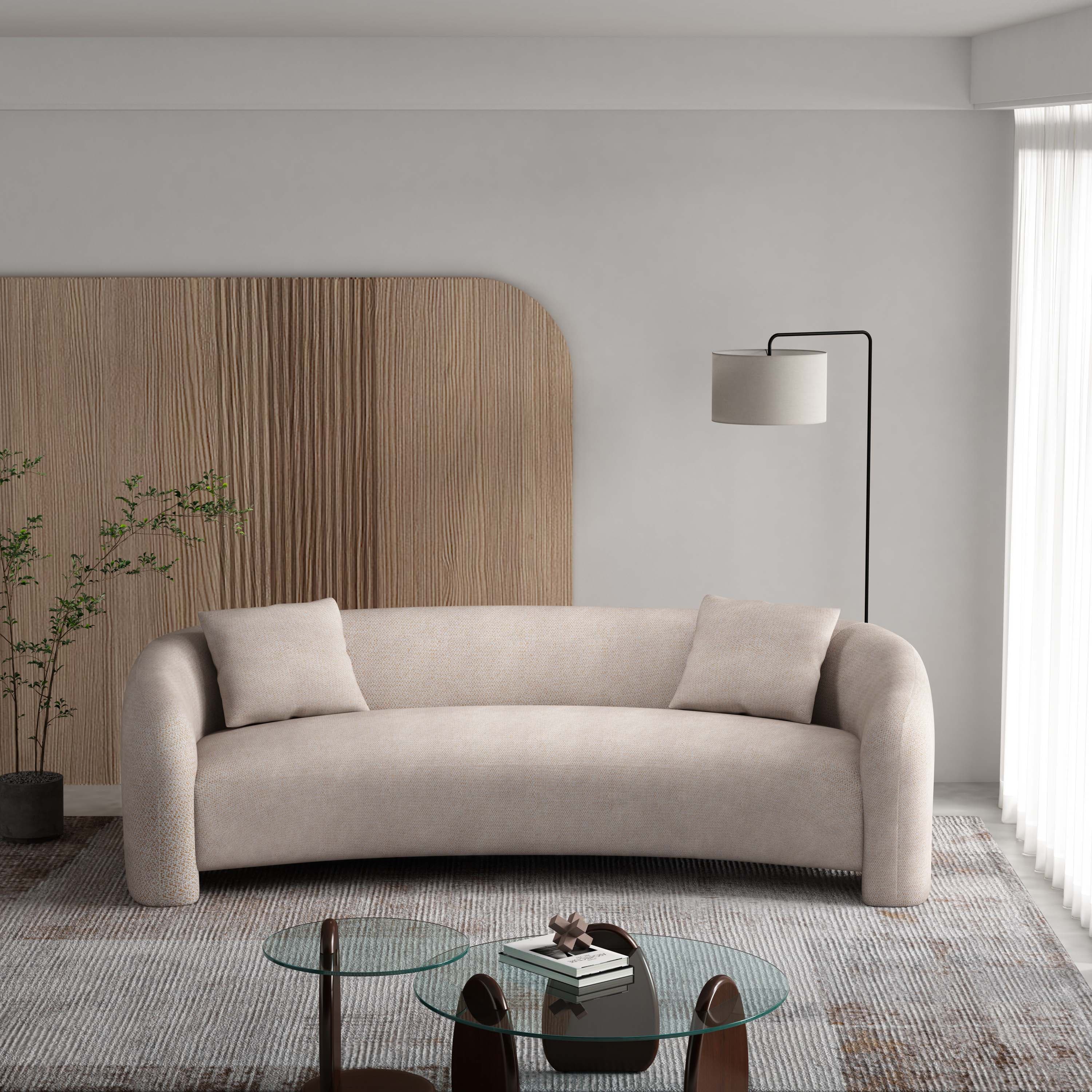 Sylvia 104" Tweed Sofa in Gold Dust