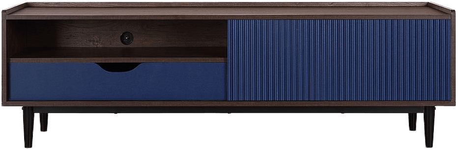 Duane 59" Fluted TV Stand in Navy Blue